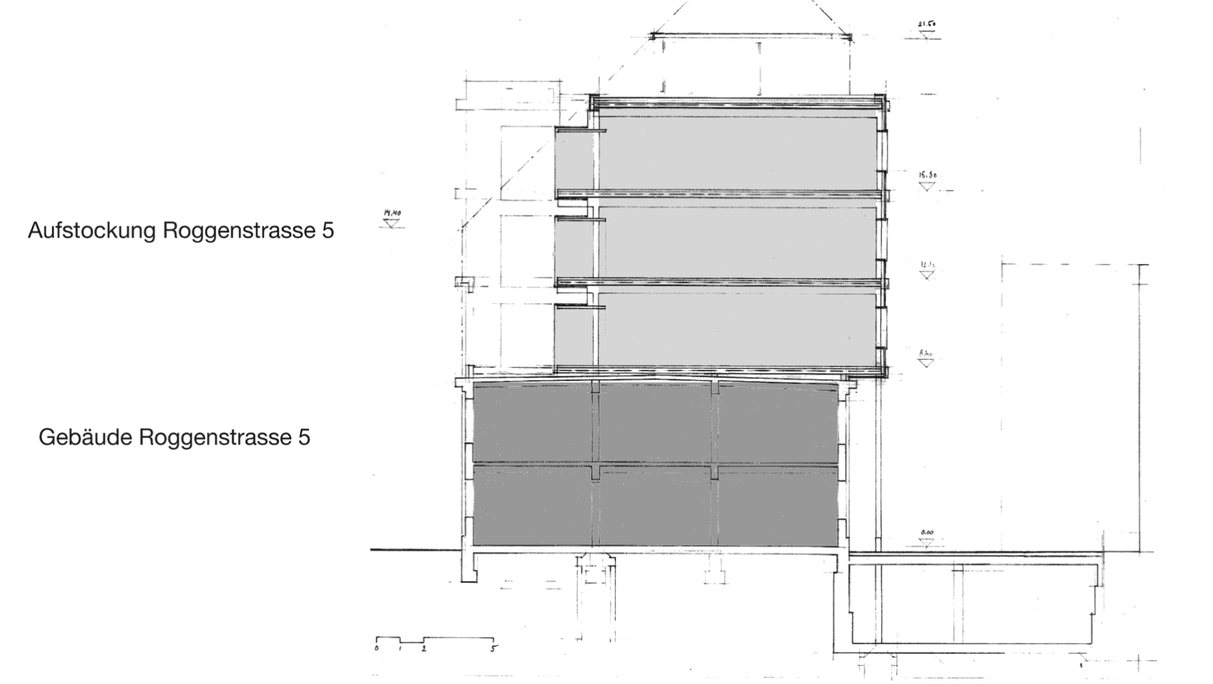 Querschnitt Aufstockung