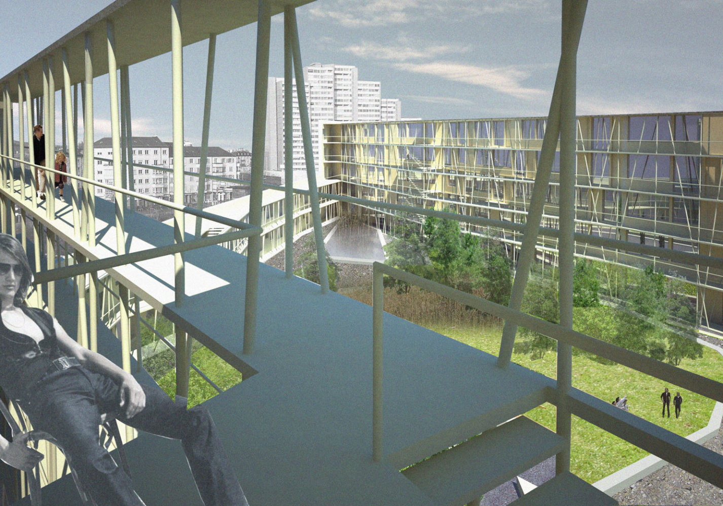 Perspektive Laubengang