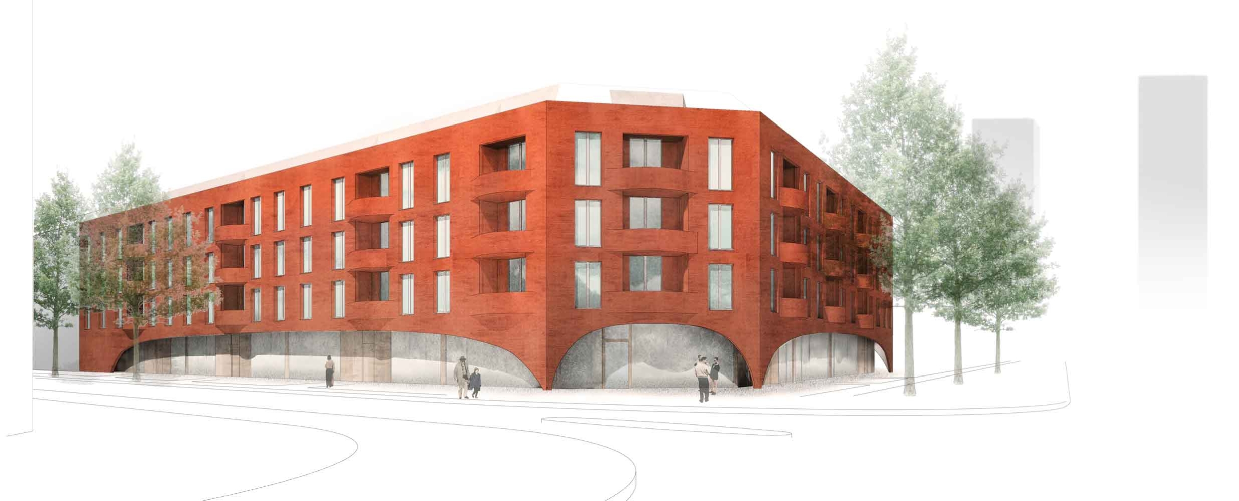 Schematische Strassenfassade