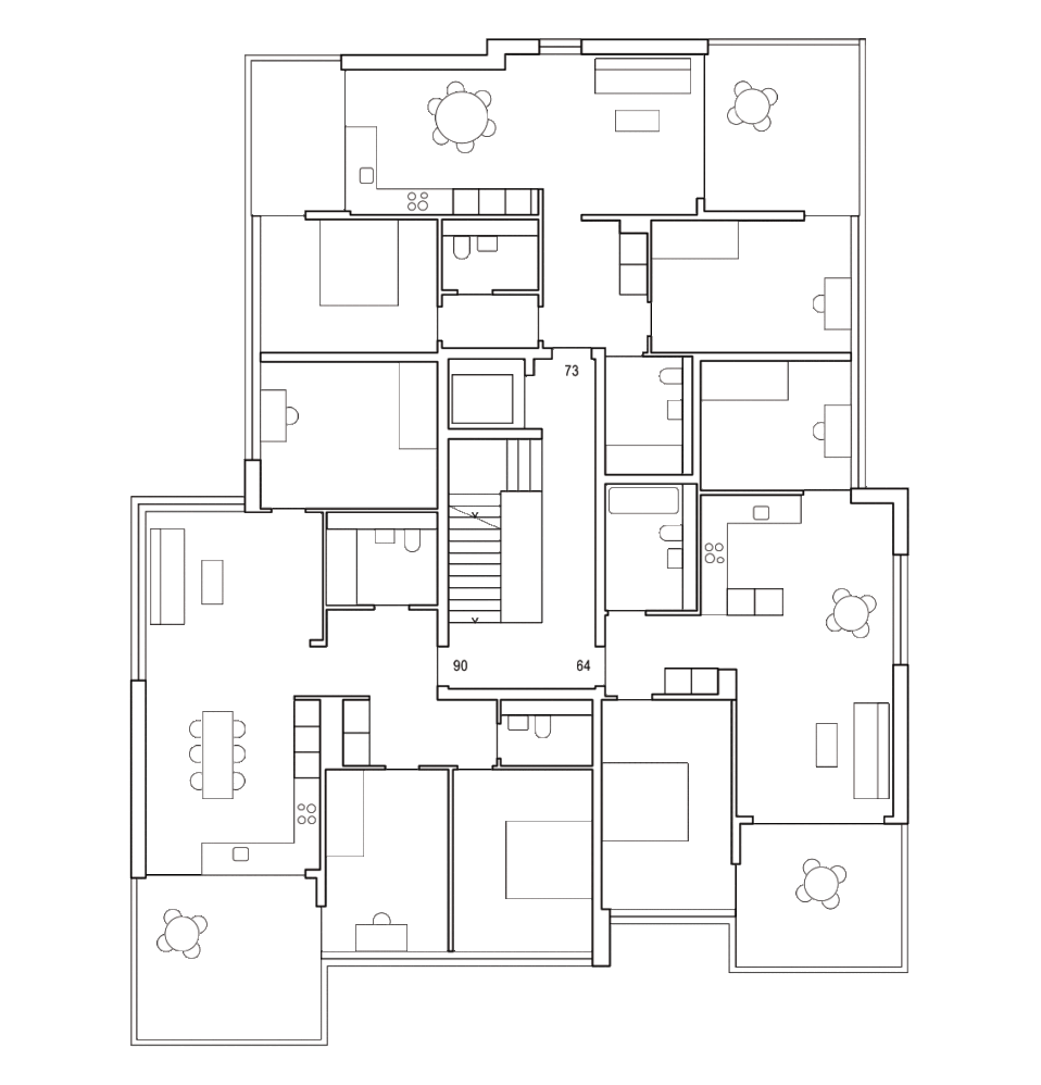 Regelgeschoss 3-Spänner