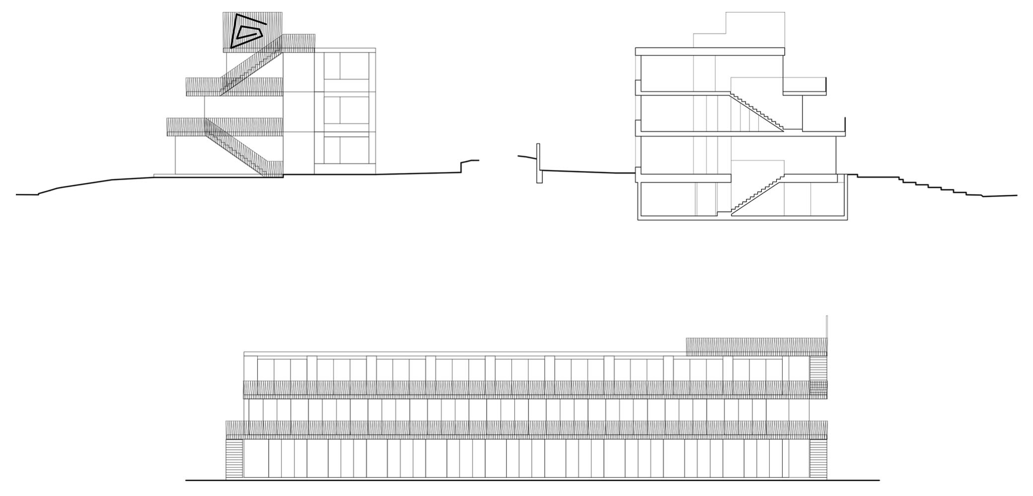 Ansichten Ost/Süd, Querschnitt